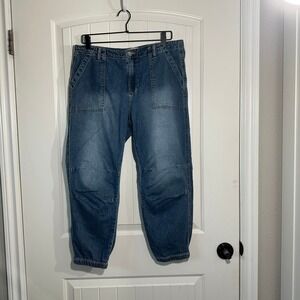 Rebecca‎ Minkoff Denim Joggers Utility Pockets Blue Jeans Petite Large